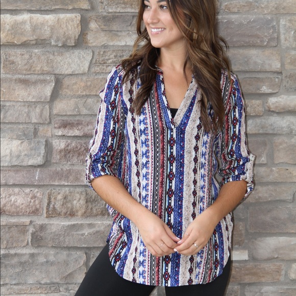 Aztec Print top - Picture 2 of 4